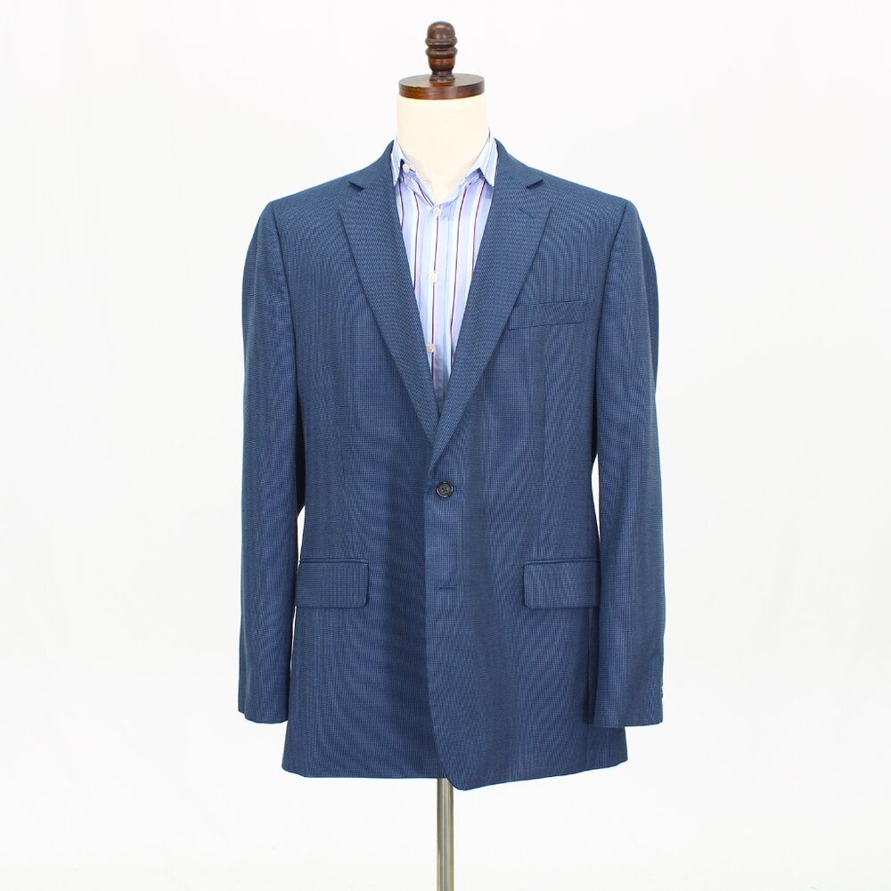Stafford 46L Blue HT 2-Button Sport Coat Blazer Jacket T725